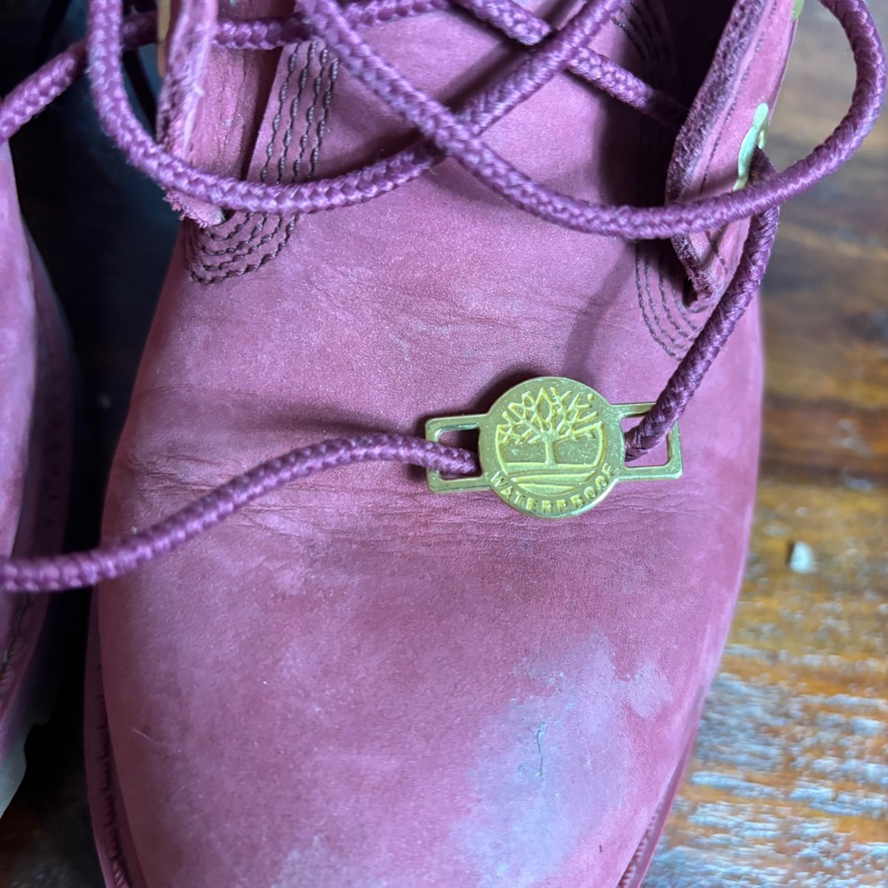 Timberland Women's Burgundy Suede Lace-Up Boots - Picture 3 of 13